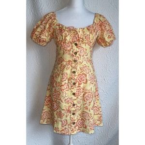 Billabong x Wrangler NWT Far & Away Mini Dress Floral Boho Western Womens